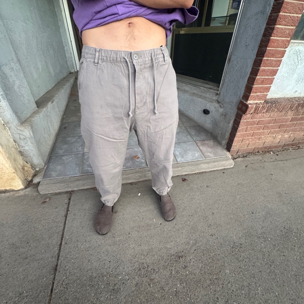 Pull&Bear Men's Light Gray Joggers